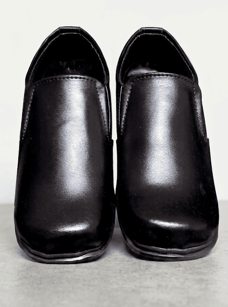 Pointed Shape Leather Elastic School Shoes For Teen – 33E