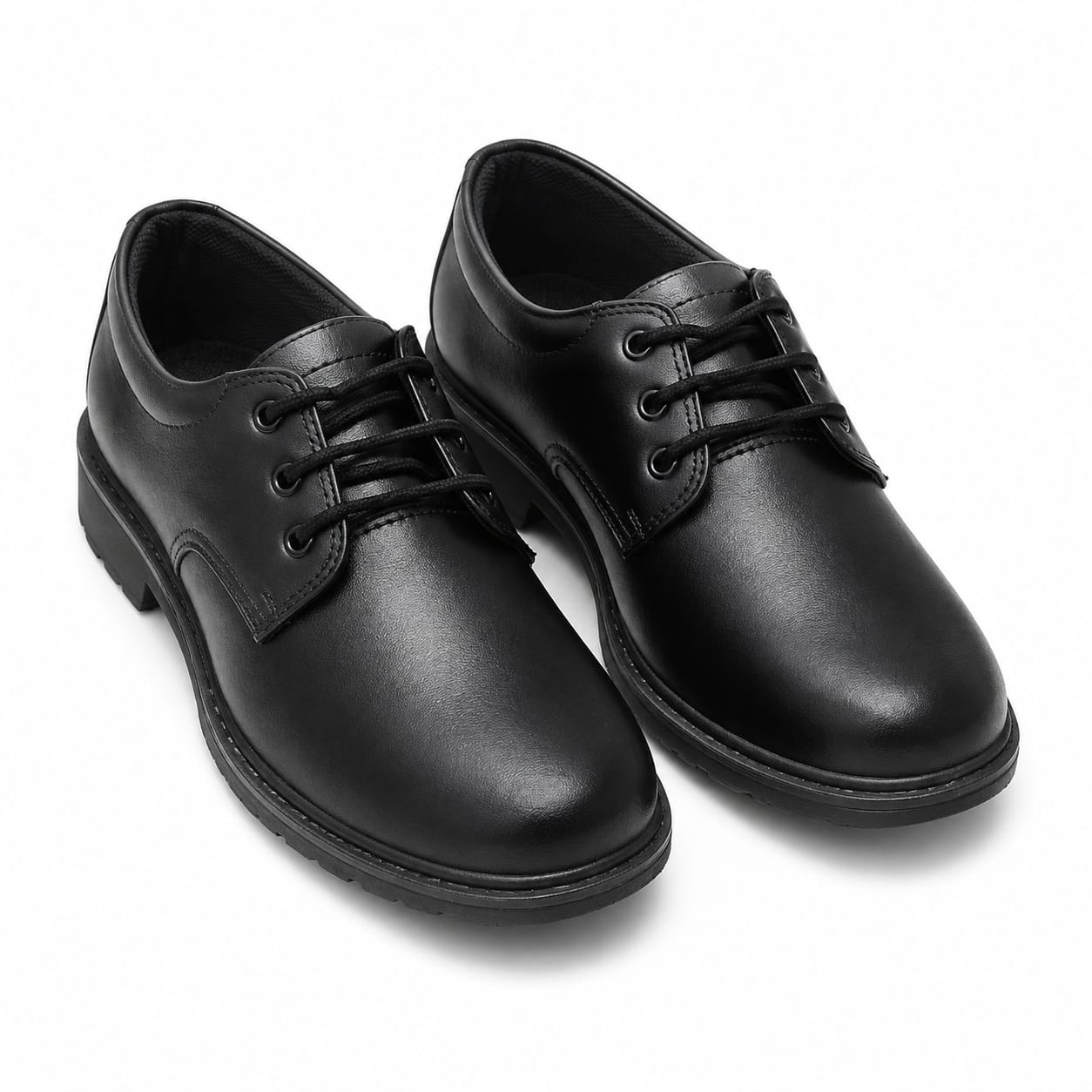 Pointed Shape Leather Lace Shoes For Kids-33 Leather